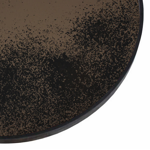 Aged Wall Mirror by Ethnicraft, showing closeup view of bronze wall mirror.