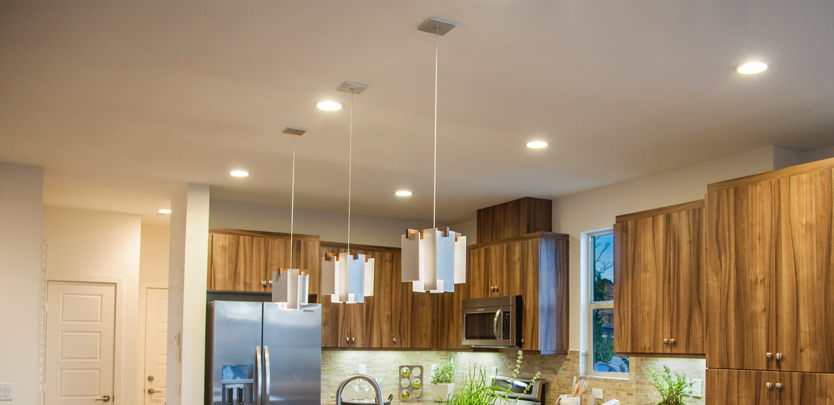 Salix LED Accent Pendant by Cerno, showing salix led accent pendants in live shot.