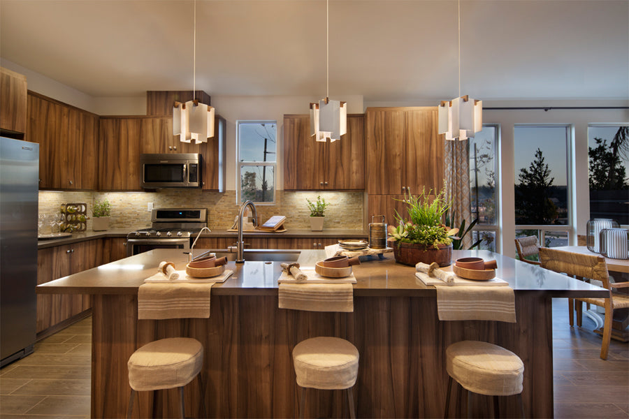 Salix LED Accent Pendant by Cerno, showing salix led accent pendants in live shot.