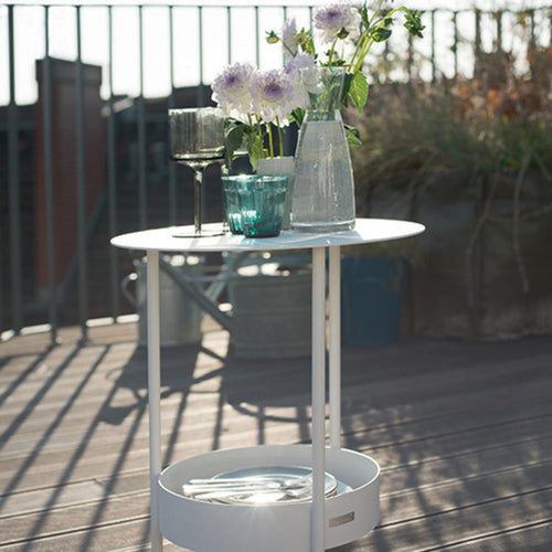 Salsa Side Table by Fermob, showing of side table in the live shot.