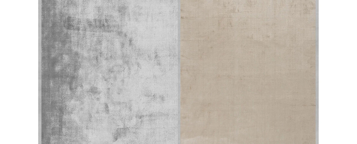 San Sosti SI100 Rug by Second Studio, showing closeup view of san sosti si100 rug by second studio in grey & taupe.