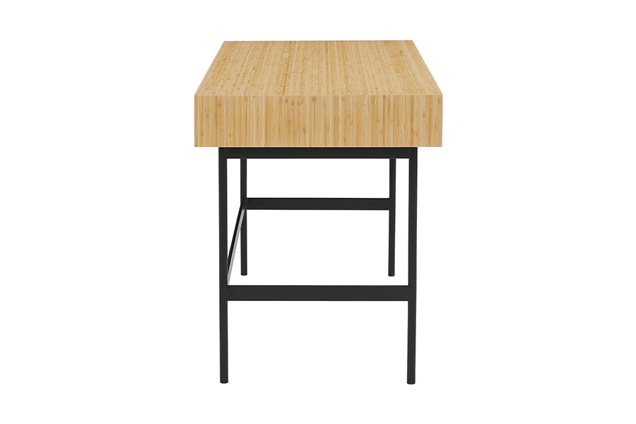 Santa Cruz Desk by Greenington, showing side view of santa cruz desk in wheat.
