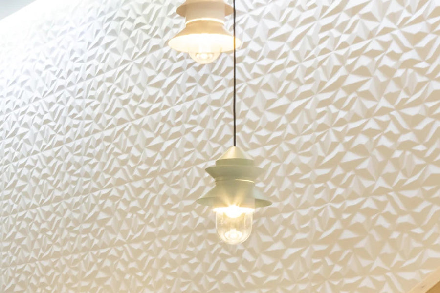 Santorini Indoor Pendant by Marset, showing santorini indoor pendants in live shot.