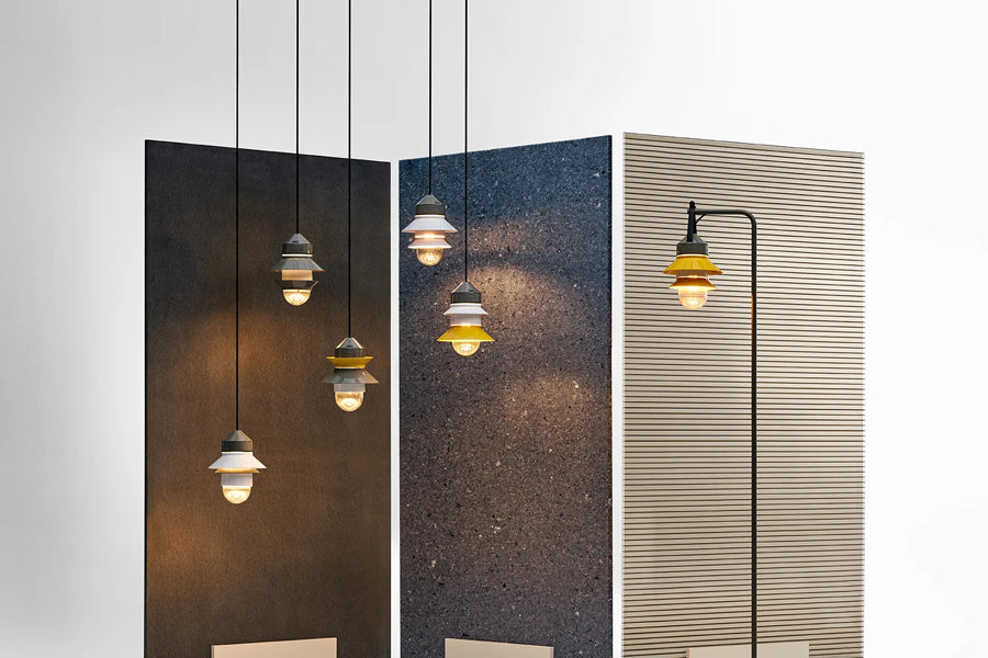 Santorini Outdoor Pendant by Marset, showing santorini outdoor pendants in live shot.