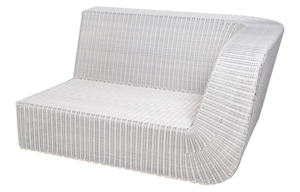 Savannah 2 Seater Sofa Left Module by Cane-Line - White Grey Fiber Weave, No Cushion Set.