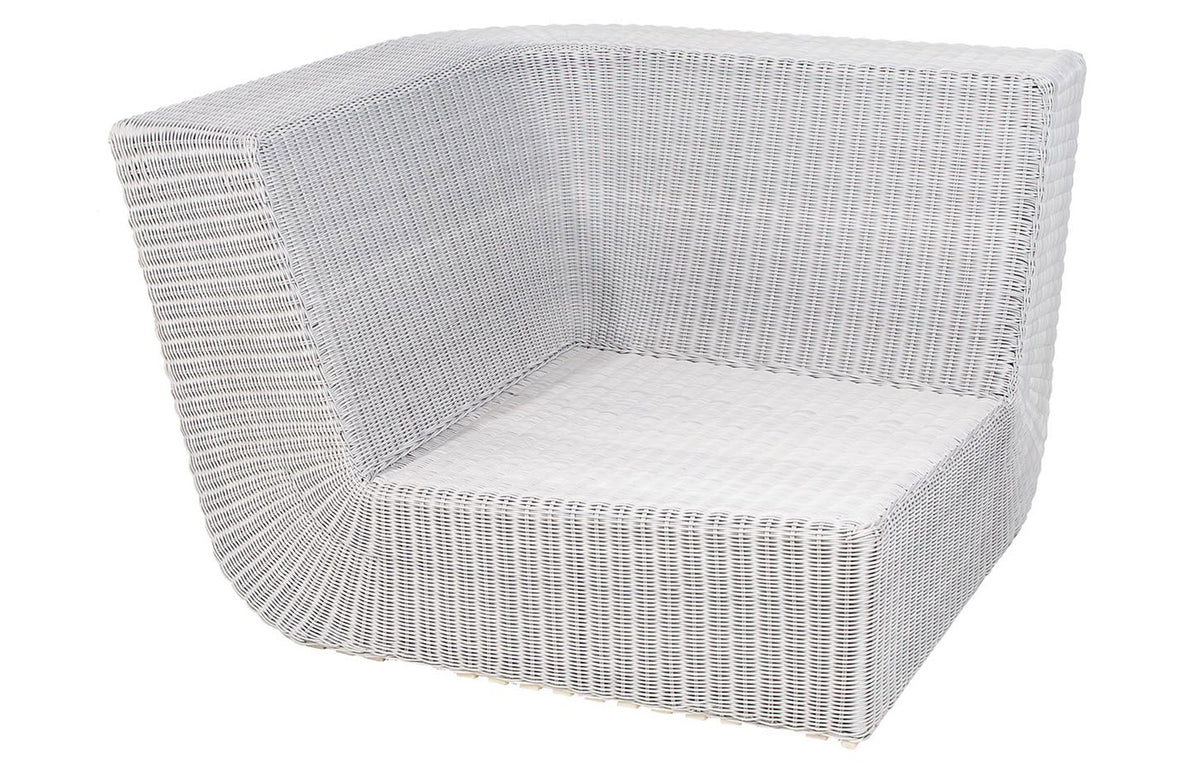 Savannah Corner Module by Cane-Line - White Grey Fiber Weave, No Cushion Set.