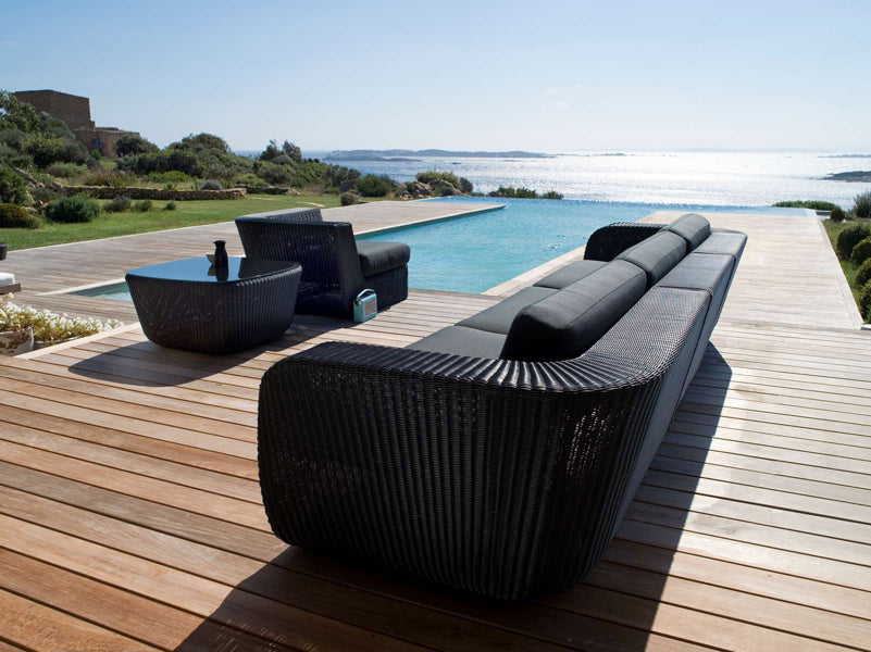 Savannah Single Module Sofa by Cane-Line, showing savannah single module sofa in live shot.