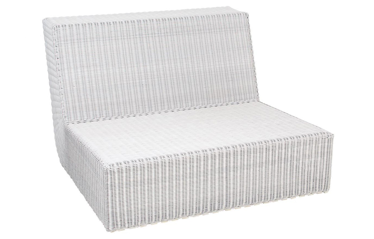 Savannah Single Module Sofa by Cane-Line - White Grey Fiber Weave, No Cushion Set.