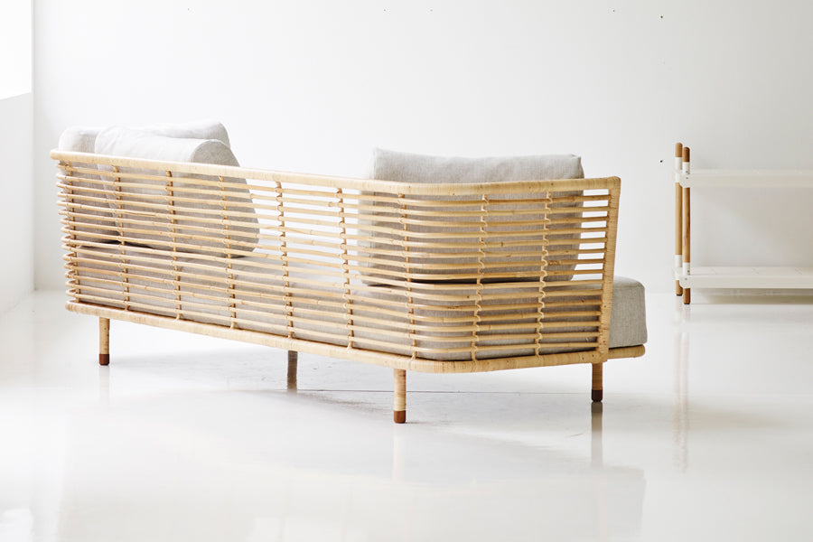 Sense Indoor 3-seater Sofa by Cane-Line, showing sense indoor 3-seater sofa in live shot.