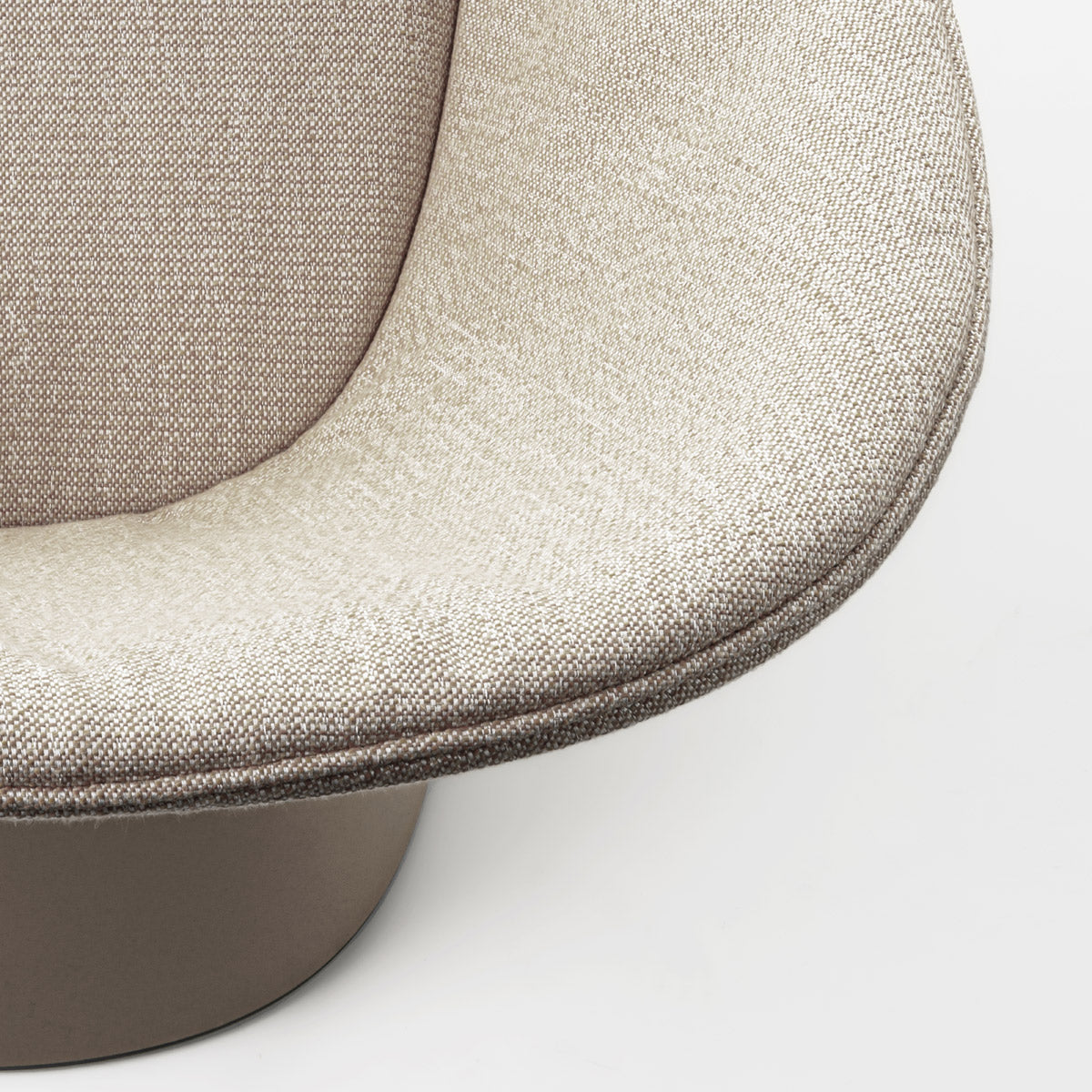 Sensu Outdoor Lounge Chair with Easy Upholstery Seat Cover by Toou, showing closeup view of sensu lounge chair with easy upholstery in live shot.