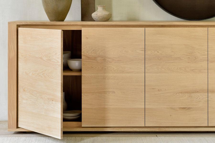 Shadow Sideboard by Ethnicraft, showing closeup view of shadow sideboard in live shot.