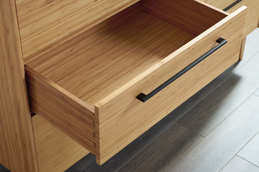 Sienna Bedroom Collection by Greenington, showing closeup view of sienna bedroom collection in live shot.