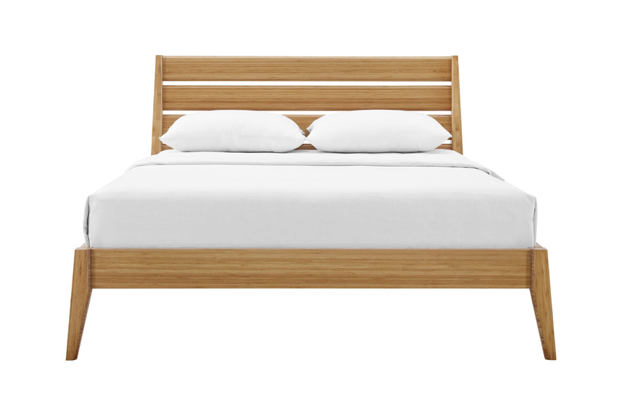 Sienna Bedroom Collection by Greenington, showing front view of sienna bedroom collection in bed/caramelized.