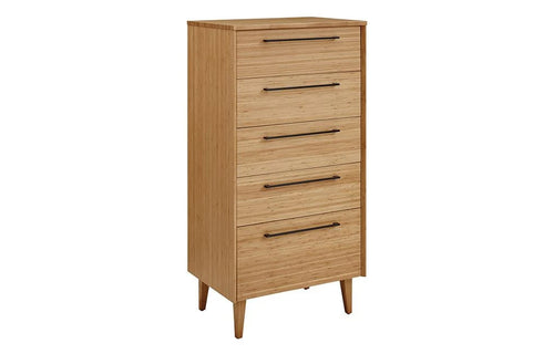 Sienna Five Drawers Chest by Greenington - Caramalized Wood.