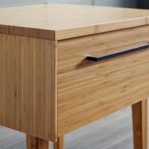 Sienna Nightstand by Greenington, showing closeup view of sienna nighstand in live shot.