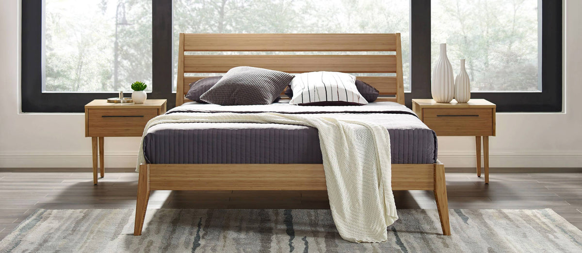 Sienna Platform Bed by Greenington, showing sienna platform bed in live shot.