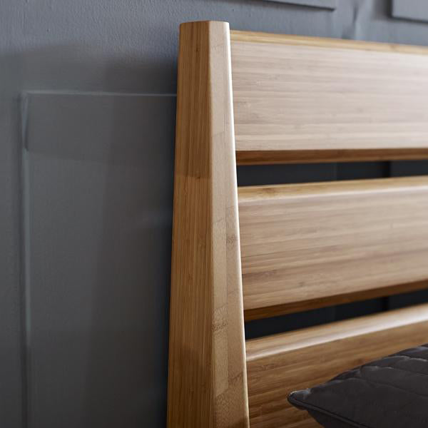 Sienna Platform Bed by Greenington, showing closeup view of sienna platform bed in live shot.