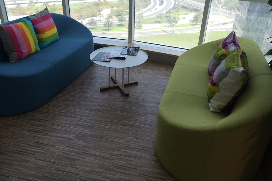 Sini Round Coffee Table by B&T, showing sini round coffee table in live shot.