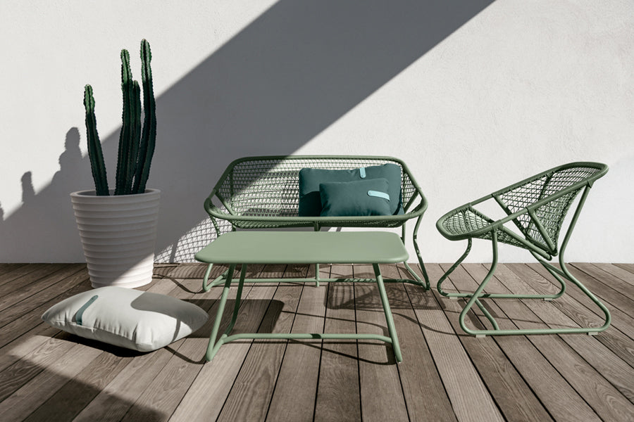 Sixties 30" x 22" Low Table by Fermob, showing sixties 30" x 22" low table in live shot.