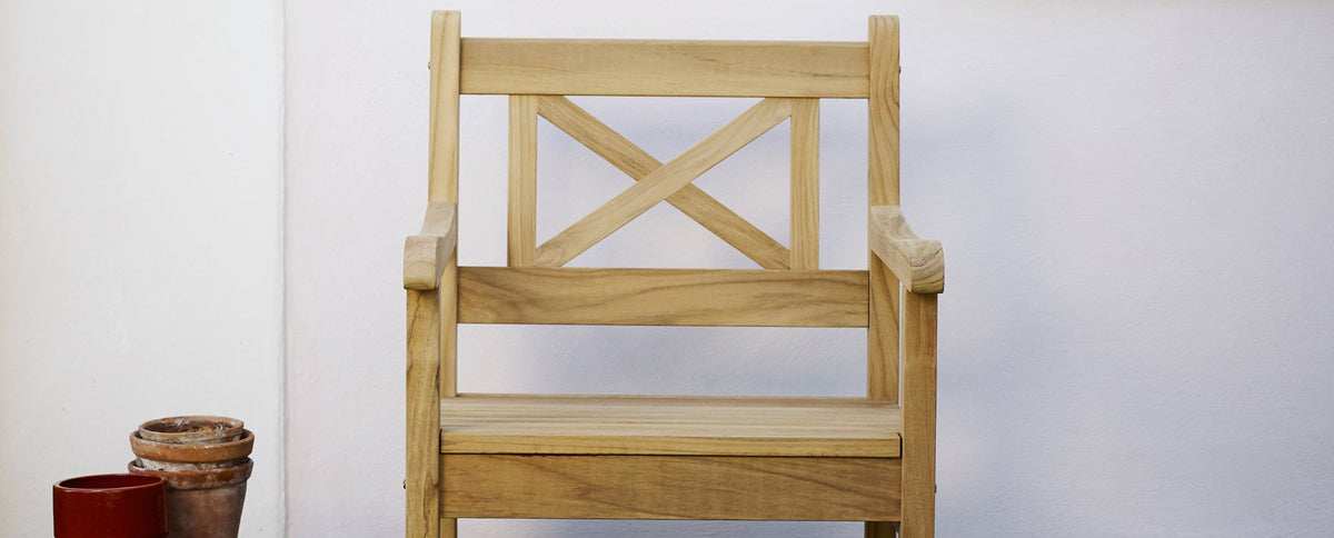 Skagen Chair by Skagerak, showing skagen chair in live shot.