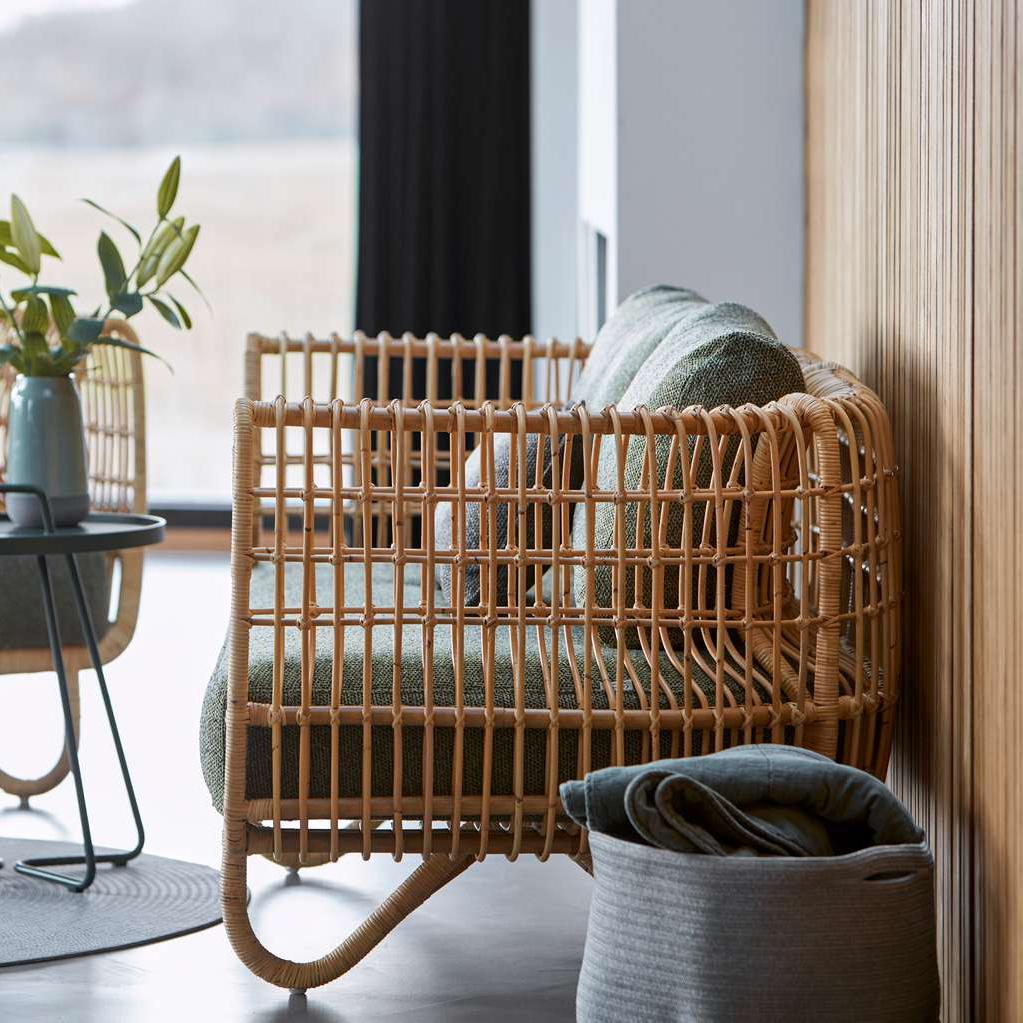 Soft Rope Basket by Cane-Line, showing soft rope basket in live shot.