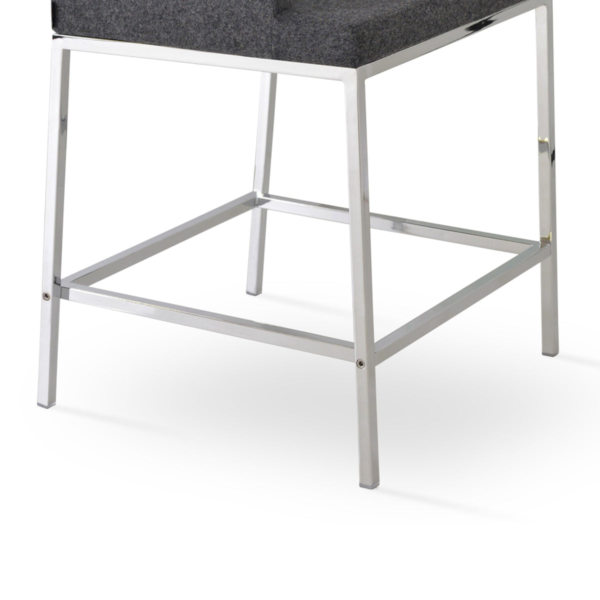 Soho Chrome Stool by SohoConcept, showing closeup view of chrome stool.