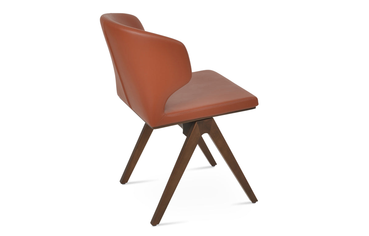 Amed Fino Wood Chair by SohoConcept - Beech Wood Walnut Finish, Cinnamon PPM-FR