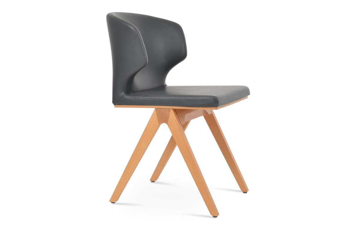 Amed Fino Wood Chair by SohoConcept - Beech Wood Natural Finish, Grey PPM-FR