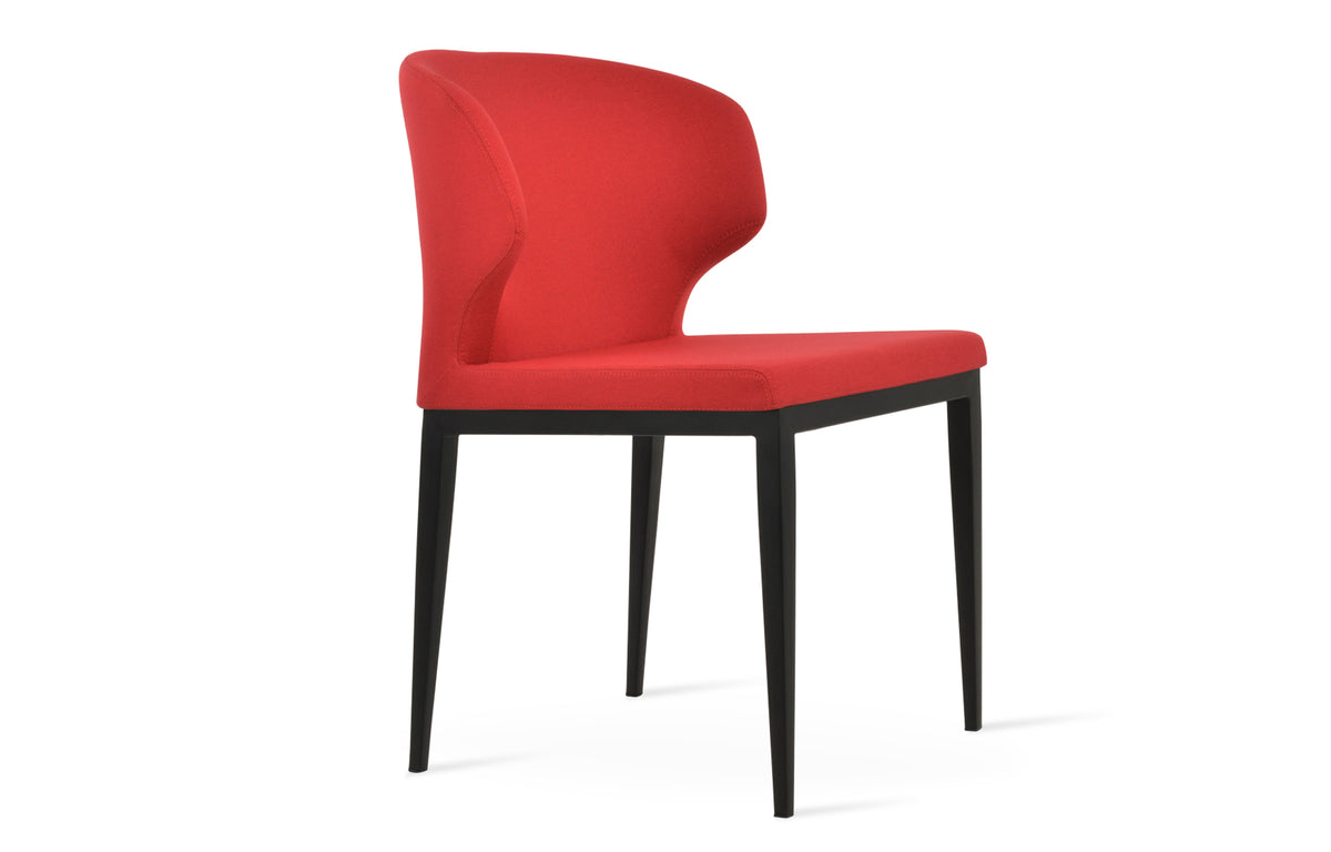 Amed MW Dining Chair by SohoConcept - Black Powder, Camira Era Red Fabric