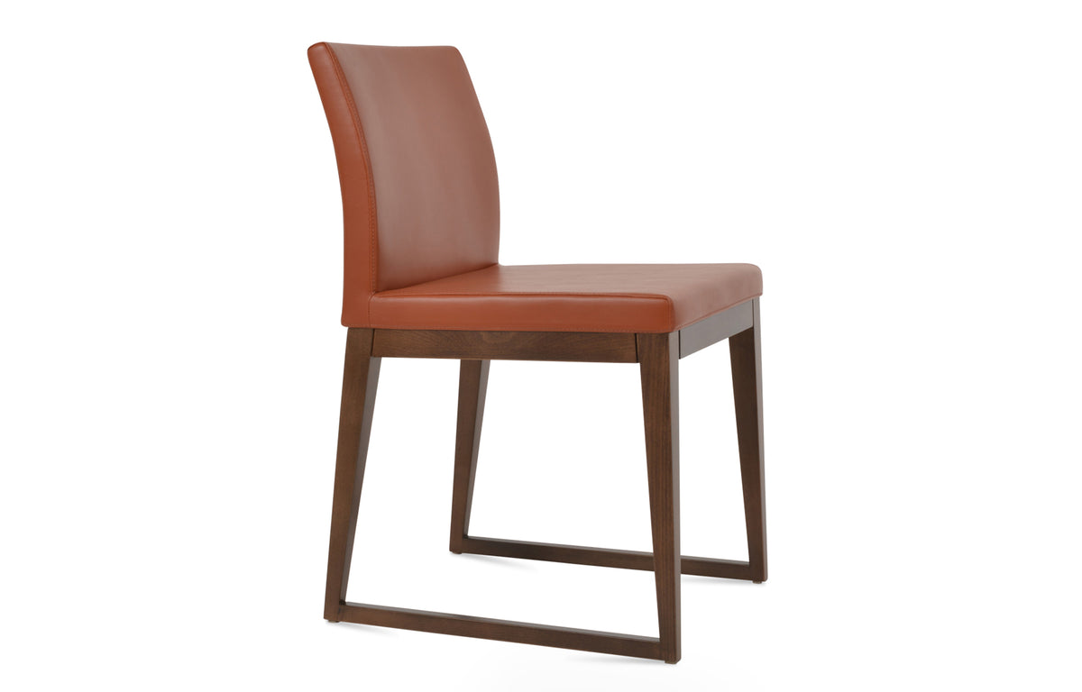 Amed Sled Wood Chair by SohoConcept - Beech Walnut Wood, Cinnamon PPM-FR.