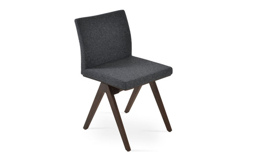 Aria Fino Wood Chair by SohoConcept - Original Walnut, Camira Blazer Dark Grey Wool