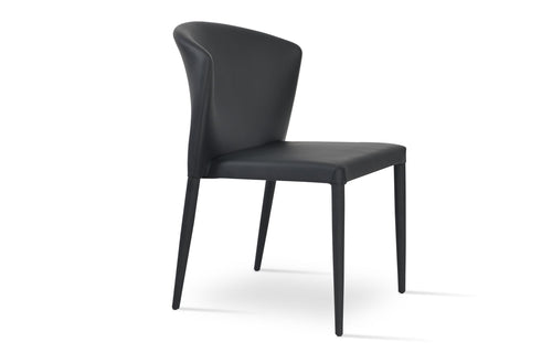 Capri Full Upholstered Stackable Chair by SohoConcept - Black PPM.