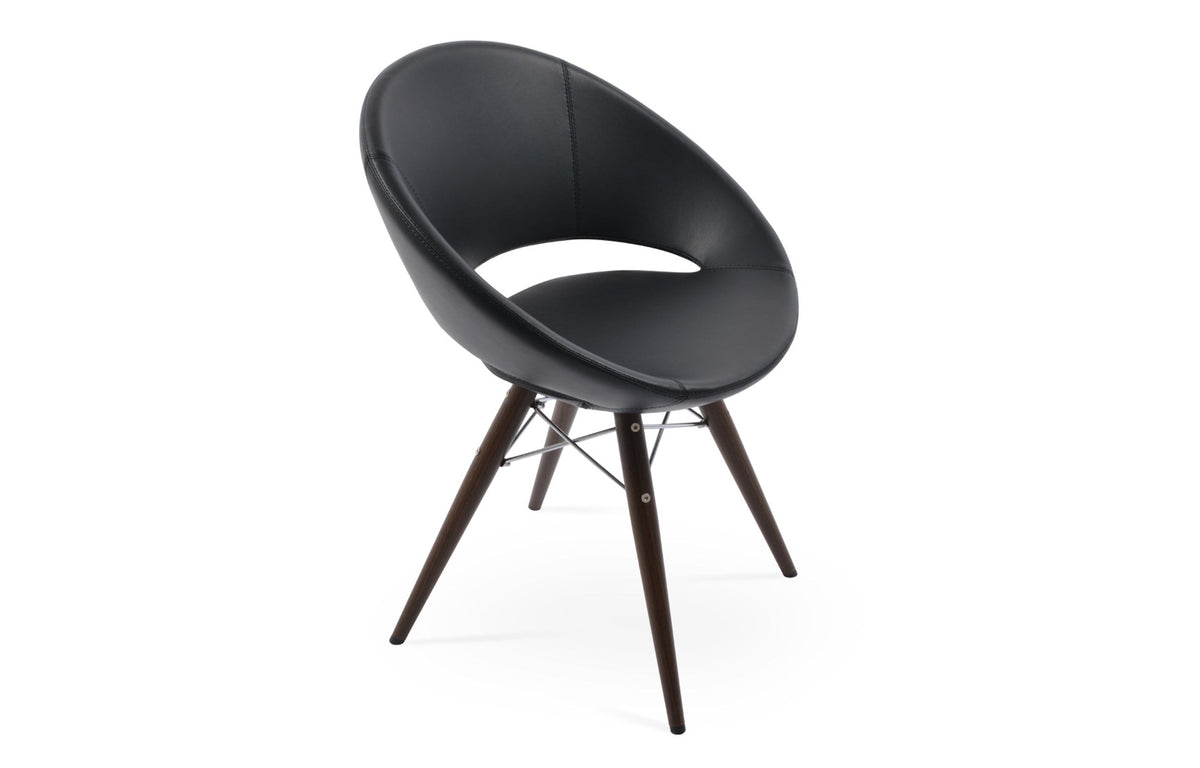 Crescent MW Dining Chair by SohoConcept - Walnut Veneer Steel, Black PPM.