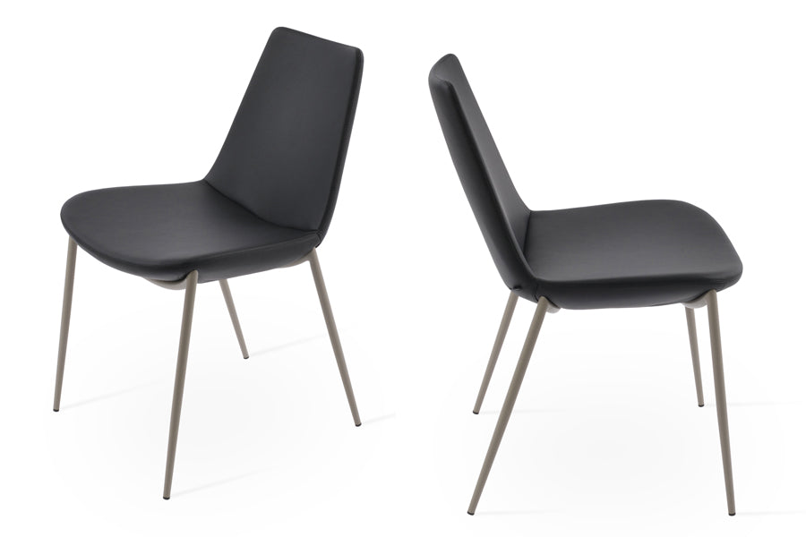 Eiffel Classy Chair by SohoConcept, showing angle view of two classy chairs in black ppm with bone color base.