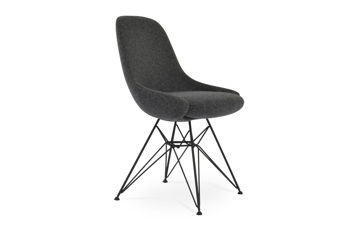 Gazel Tower Chair by SohoConcept - Black Finish, Camira Blazer Dark Grey Wool.