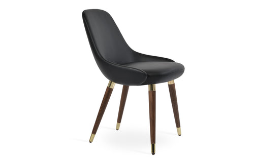 Gazel Wood Chair by SohoConcept - Black Leatherette.