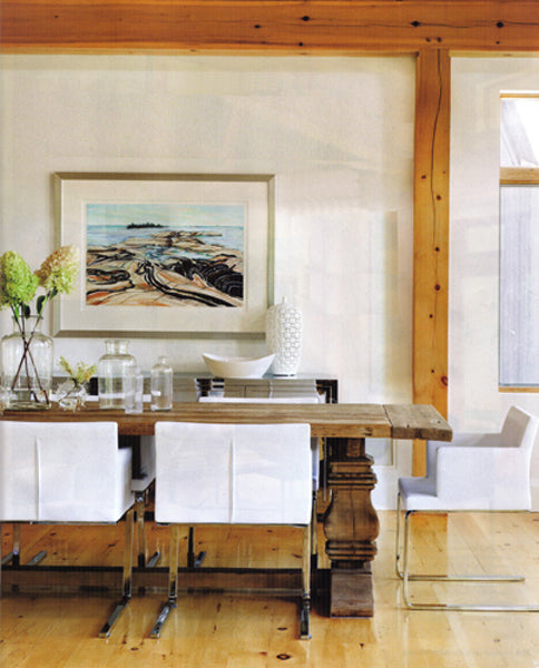 Soho Flat Dining Arm Chair by SohoConcept, shown in white leatherette.
