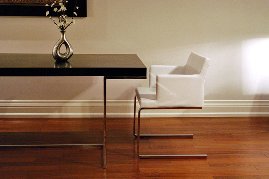 Soho Flat Dining Arm Chair by SohoConcept, live shoot of the chair.