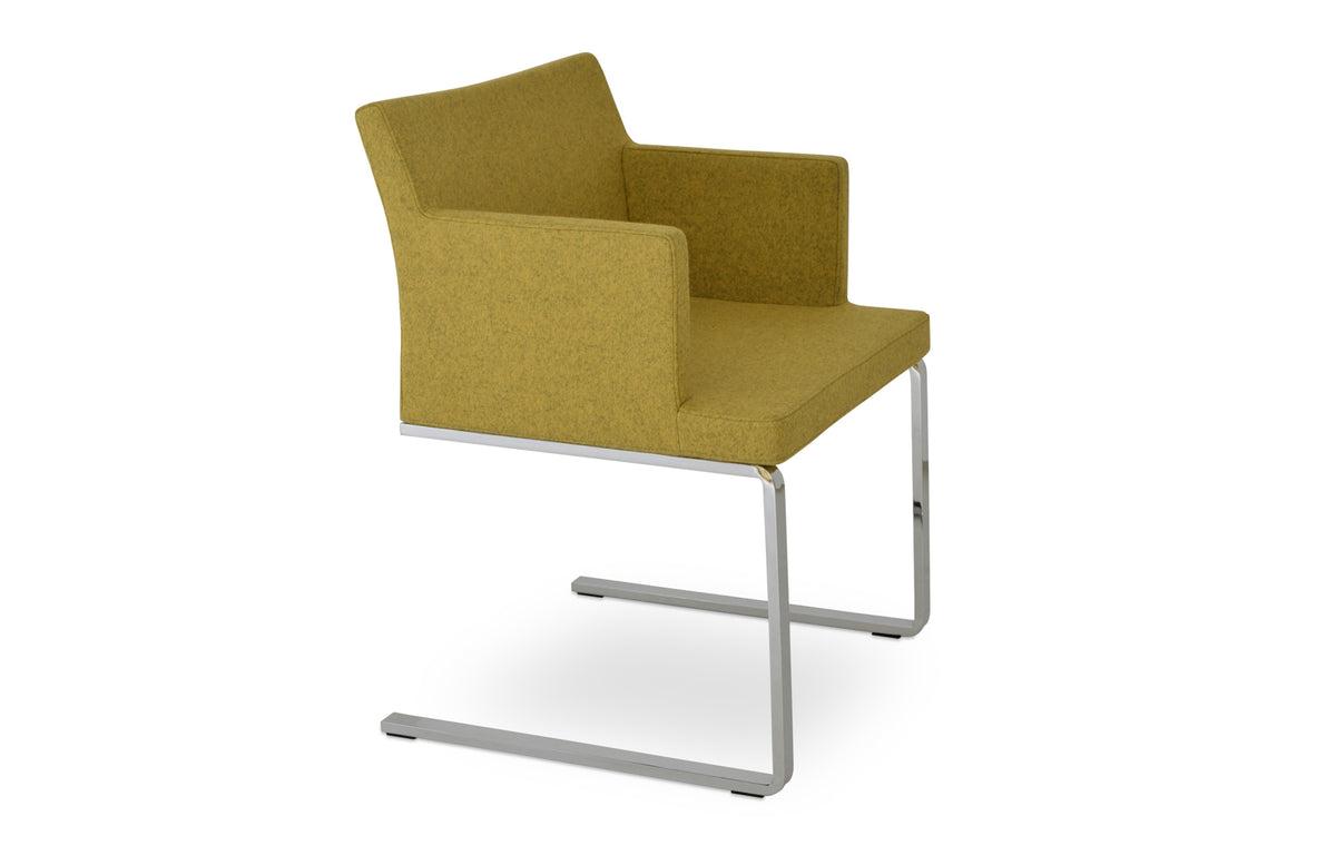 Soho Flat Dining Arm Chair by SohoConcept - Camira Blazer Amber Wool.