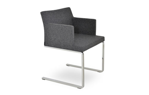 Soho Flat Arm Chair by SohoConcept - Camira Blazer Dark Grey Wool.