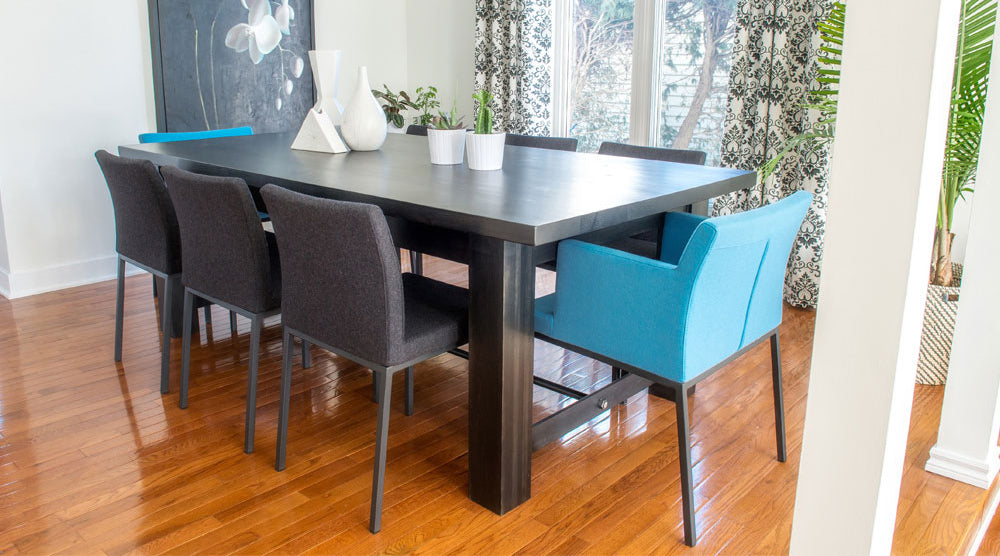 Soho Metal Arm Chair by SohoConcept, showing metal arm chairs with table in live shot.