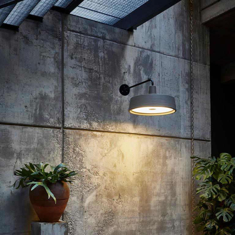 Soho Outdoor A Wall Light with LED by Marset, showing soho outdoor a wall light with led in live shot.