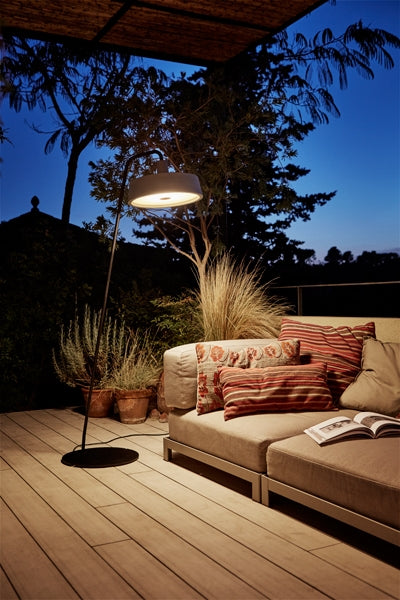 Soho Outdoor Floor Lamp by Marset, showing outdoor floor lamp in live shot.