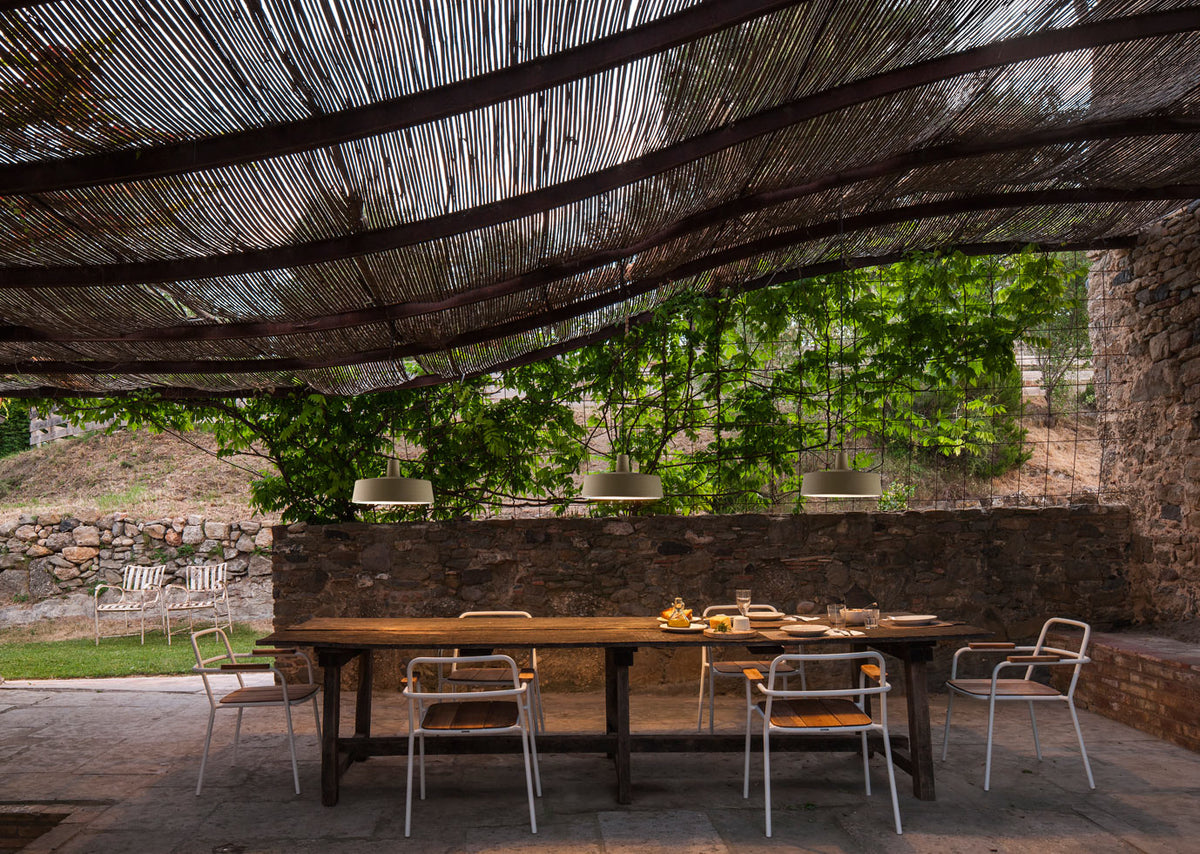 Soho Outdoor Pendant LED Light by Marset, showing soho outdoor pendant led light in live shot.