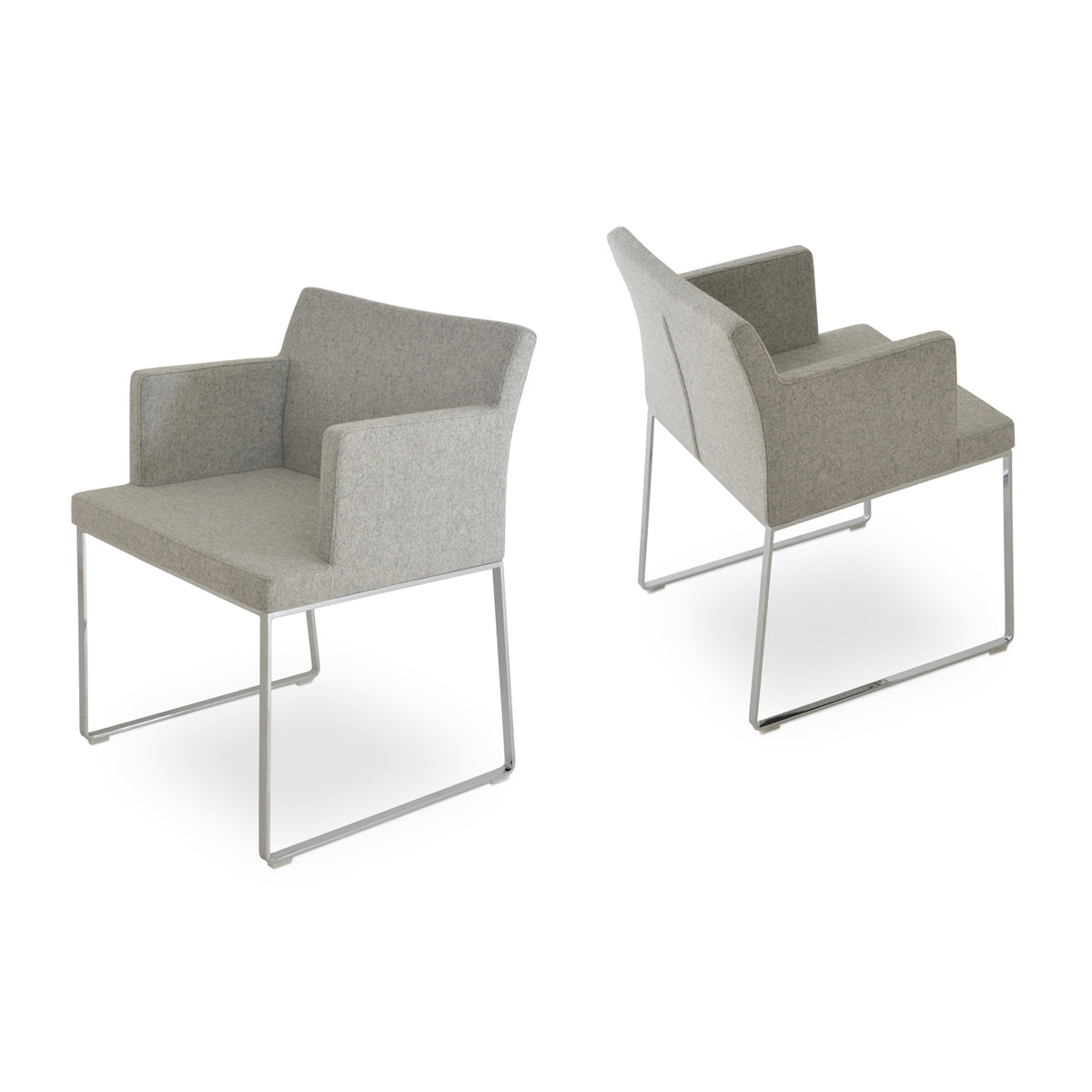 Soho Slide Arm Chair by SohoConcept, showing two slide arm chairs together.