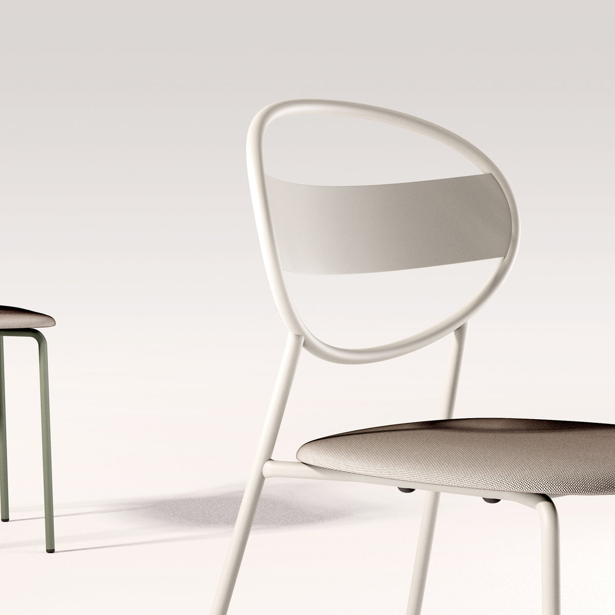 Sole Chair by B&T, showing closeup view of sole chair in live shot.