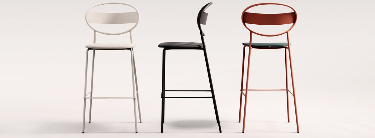 Sole Stools by B&T, showing sole stools in live shot.