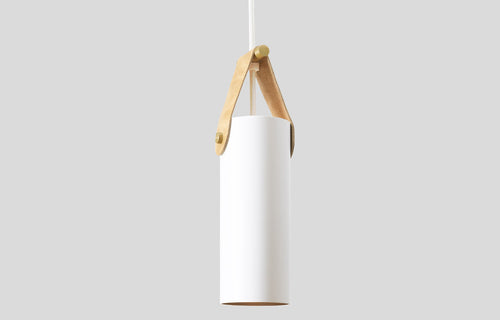 Spero Pendant by Cerno - White/Tan Leather.