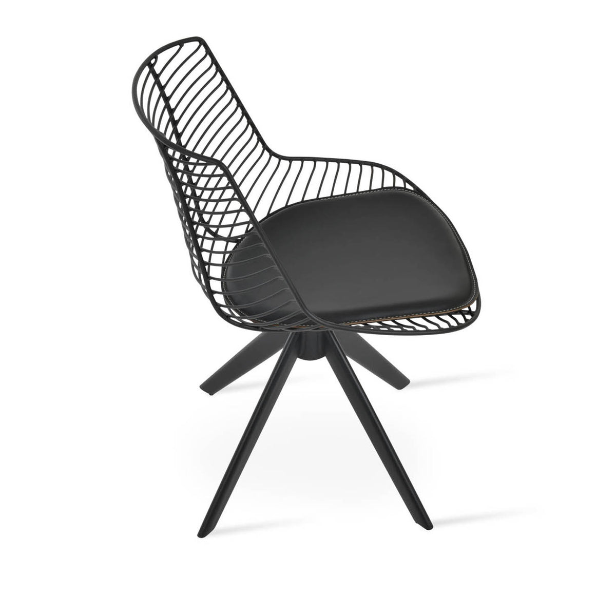 Tiger Sword Swivel Chair by SohoConcept, showing side view of tiger sword swivel chair.