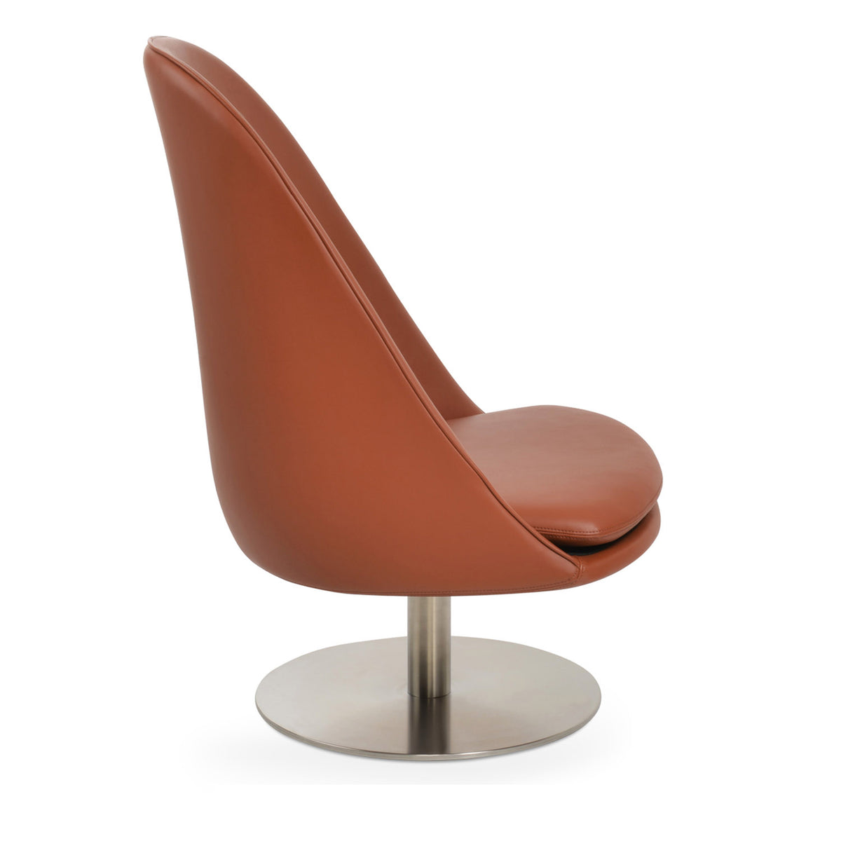Avanos Swivel Round Lounge Chair by SohoConcept, showing side view of avanos swivel round lounge chair.